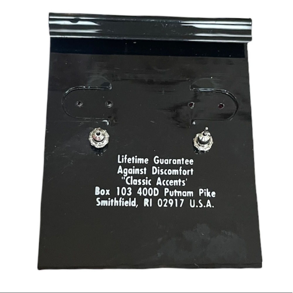 Classy Pearl Button Earrings Classic Accents for Sensitive Ears Made In USA - Picture 2 of 3